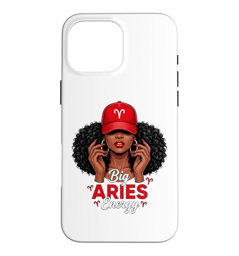 Big Energy Aries Zodiac Afro Women Red Cap Black Girl Women �X�}�z�P�[�X iPhone 16 Pro Max �p