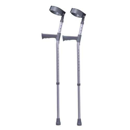 The Helping Hand Company Double Adjustable Crutches Pair of Lightweight Forearm Crutches with Comfy Handle Regular Height 53109cm (530-806mm (Pair))