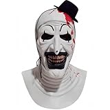 Art The Clown Mask Terrifier Full Head Latex Scary Killer Clown Mask Halloween Cosplay Costume For Adults (Bloody)