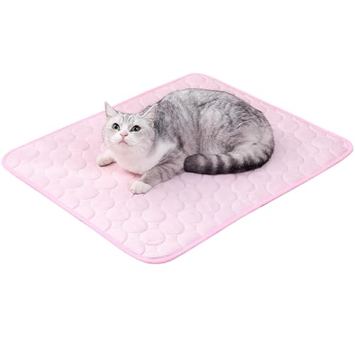 ペット用冷感マット ひんやり ペット用シーツ 冷感 シーツ メッシュ 夏用 冷感シート 犬 猫 ペット 接触冷感シーツ マット 寝具 冷感敷きパッド 速乾 消臭 滑り止め 介護 丸ごと洗える 繰り返し利用可能 中型 大型 犬・猫 犬用 (ピンク, XL)