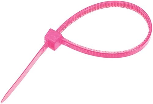 Miniatura 3 de uxcell Bridas para cables de nailon con cierre automático de 4 pulgadas, color rosa, 100 unidades