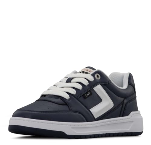 Lee Men's Prescot Retro Court Fashion Sneaker, Navy/White, 10.5 M