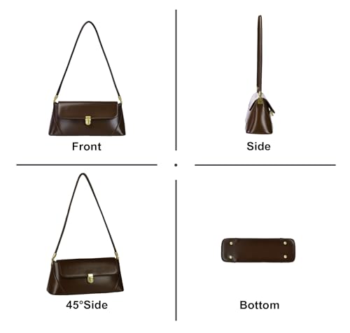 Shoulder Bag for Women Vintage Purse Leather Handbags Small Tote Bags with Buckle Closure4