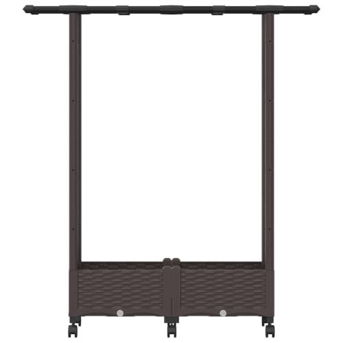 Jardinera elevada con enrejado marron de polipropileno 122cm para balcon 4