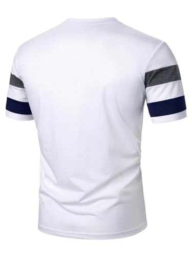 Men's Color Block Short Sleeve Tee Shirts Casual Crewneck T Shirt Trendy Summer Tops2