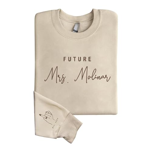 Personalized Embroidered Mrs Sweatshirt, Custom Mrs. Last Name Sweatshirt, Bride Sweatshirt