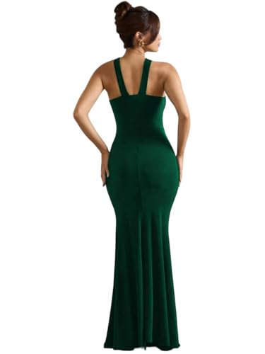 Image of Women Asymmetric Neck Burgundy Bodycon Dress (in, Alpha, L, Regular, Green)