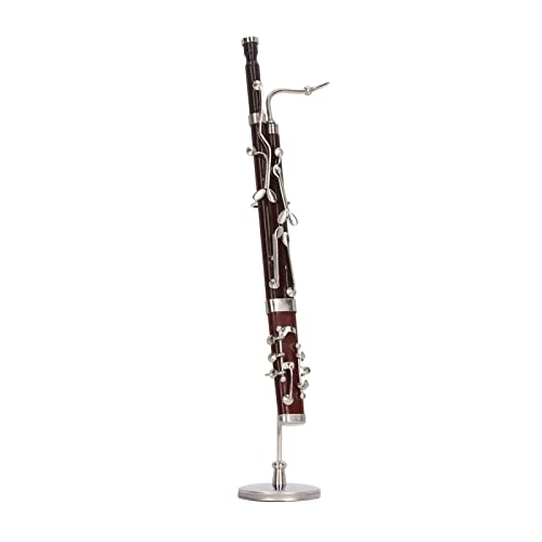 Dollhouse Miniature Bassoon Replica Simulated Metal Funny and Cute Bassoon with Coffee Stand