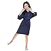 Toddler Girls Solid Satin 𝗦ilk Kimono 𝐁𝗿obe with Belt for Wedding Party Spa Kids Comfy Soft (Navy, 18-24 Months)
