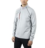 Sunice Allendale Men’s Half Zip Performance Pullover with Thermal Protection (Magnesium/Black, X-Lar