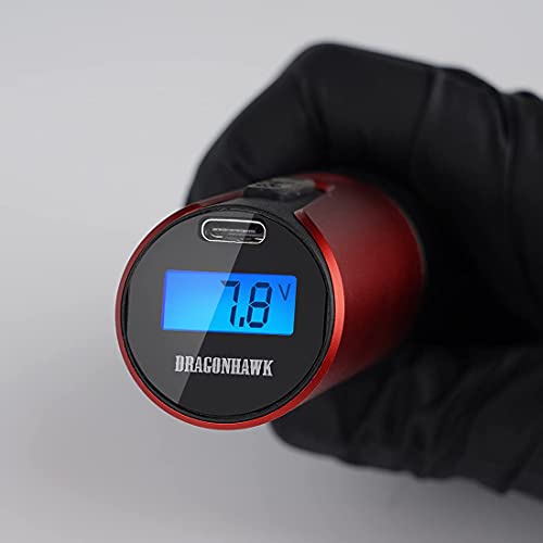 Dragonhawk X1 Rotary Wireless Tattoo Pen Machine Lcd Screen Display Replaceable Battery Supply Direct Drive Custom Motor (Black) #TOP3