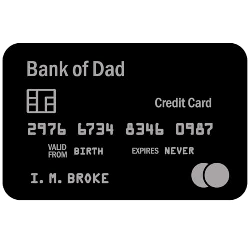 Metal Bank of Dad Wallet Card Funny Novelty Credit Card Gifts for Dad Fathers Unique Gag Gift for Fathers Day Birthdays Christmas
