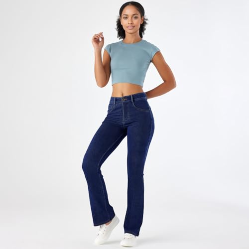 Fanica High Waisted Bootcut Jeans for Women,Navy,Medium by Fanica - Used condition - Image 5