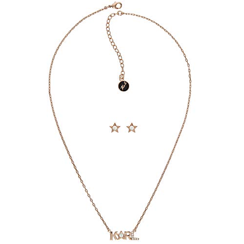 Preisvergleich Produktbild KARL LAGERFELD Karl Star Box Set: Necklace Halskette + passende Ohrringe (Rosegold)