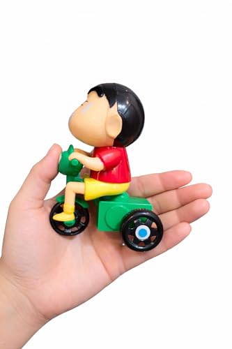 Image of Shinchan Cartoon Tricycle Toy Figure for Kids - Cute Anime Action Figure PVC Collectible | Shin Chan Bike Riding Figurine | Desk Decor Display Toy | Gift for Boys, Girls & Anime Fans