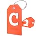 Initial Luggage Tag with Full Privacy Cover and Stainless Steel Loop – (Letter C)