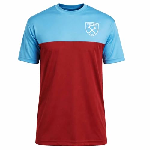 West Ham United Mens Casual Shirt Official West Ham Football Crest Match Day Top Mens Hammers Crest Shirt WHU Supporters Top (UK Alpha L Regular Regular) Multicolor