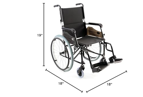 Karman Healthcare Wheelchair with Quick Release, Wheels, Black, 24 Pound