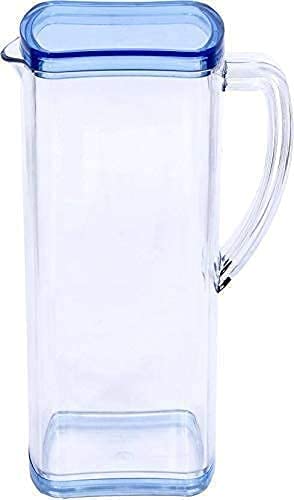 KD ZONE Unbreakable Water Jug Transparent Water Jug Juice Jug with Plastic Lid Plastic Water jug for Home use Milk, Coffee, Tea, Juice, Beer Jug (1.5 Liter) Multicolor (Set of 2) 2