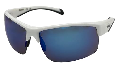 Timberland Mens Rectangle Rimless Wrap White Plastic Sunglass, TB7293. 21C