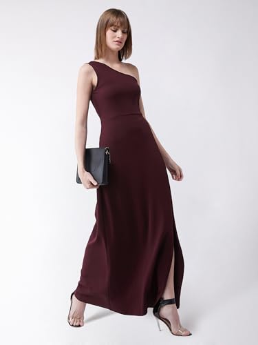 Image of Miss Chase Women's Comfortable Round Neck Sleeveless Striped Midi Bodycon Dress with Zipper
