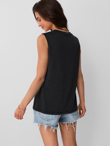 AUTOMET Womens Summer Tank Tops Spring Sleeveless T Shirts Business Casual Dressy Clothes Fashion Trendy Outfits 2025 Black XL - Image 4