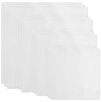 Larrel 12 Stück Baumwollstoff Stickstoff Quadrate, 4 Größe Weiß Baumwolle Kreuzstich Stoff Vorgeschnittener Baumwollstoff Leinenstoff Stickstoff für DIY Näharbeit Sticken Stoff Bekleidungs Handwerk