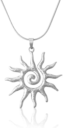 Mikovivi Magical Sun Pendant Necklace for Women, Dainty Sunburst ...