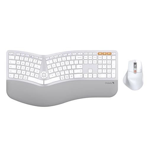 ProtoArc EKM01 Plus Wireless Ergonomic Keyboard Mouse Combo - Black | Full-size Split Keyboard with Cushioned Wrist Rest Ergonomic Mouse 3-Device Bluetooth2.4G USB-C Rechargeable product thumbnail 12