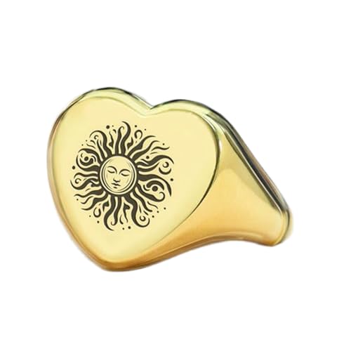 Bague soleil en argent 925 doré style vintage pour femme
