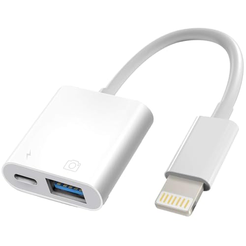 Apple Lightning to USB Camera Adapter with Charging Port for