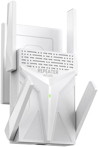 AX1800 WiFi 6 Repeater, WLAN Verstärker bis zu 9800 sq.ft Abdeckung, Dual Band 1800 Mbit/s, WLAN Repeater mit Gigabit LAN Port, Signalverstärker für Zuhause, Kompatibel mit Allen R