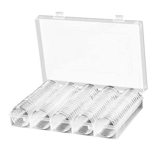 Caja de almacenamiento para monedas 100 pcs transparente miniatura 1