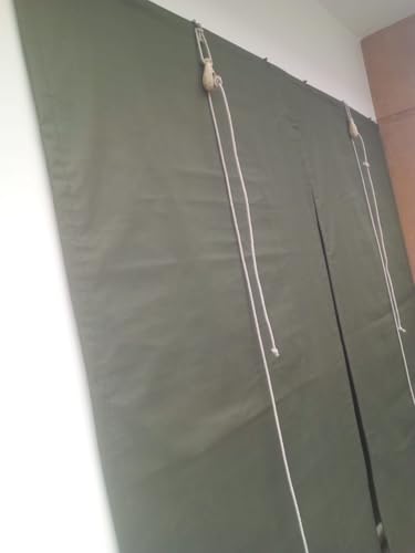 Waterproof Military Green Color Bamboo Curtains for Balcony Roller Rollup Blinds Bamboo Chick Curtain, Rain, Sunlight Solution, Cold Air Protection, Window,Door [Size 3 Feet by 10 Feet W/H]