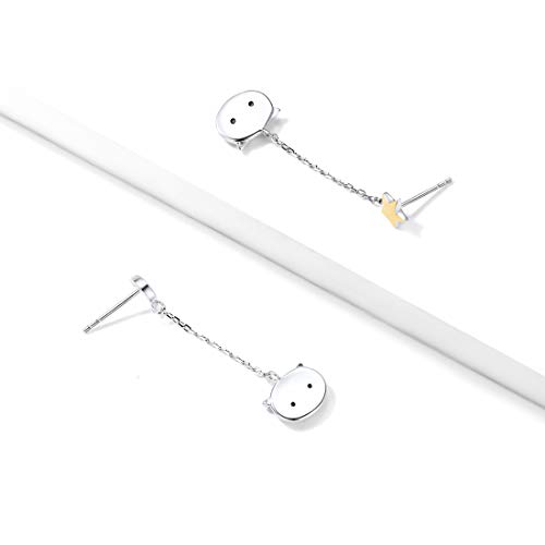 Women Chic Dangle Earrings Sterling Silver & 18K Gold Crescent Moon Star Animal Owl Drop Earrings #TOP4