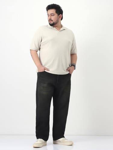 Image of Urbano Plus Men's Straight Fit Heavy Washed Jeans Stretchable