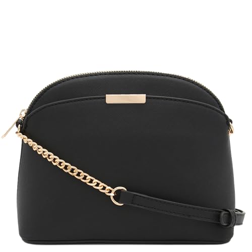 Image of FashionPuzzle Saffiano Small Dome Crossbody bag with Chain Strap