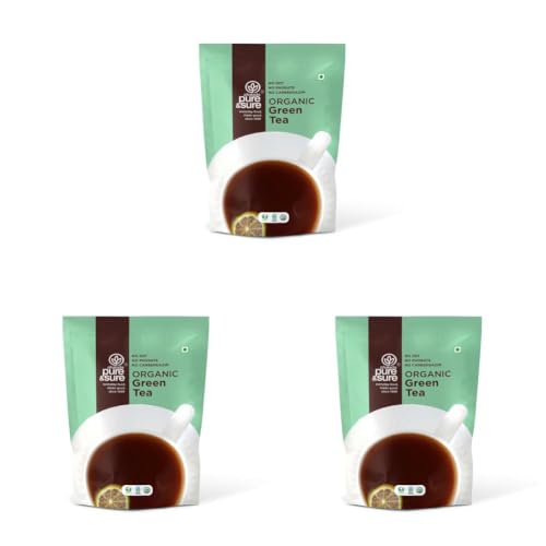 Image of Pure & Sure Organic Green Tea 250g | Certified Organic Leaves| Antioxidant-Rich| Steam-Sterilized| Sustainably Sourced| No Preservatives (Pack of 3)