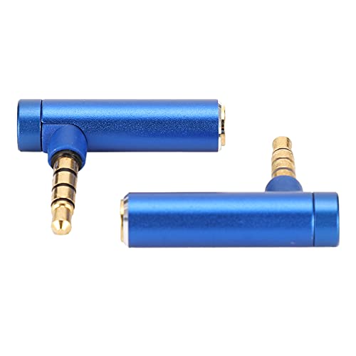 Adaptador de audio ASHATA 3.5mm ángulo 90 grados macho a hembra miniatura 3