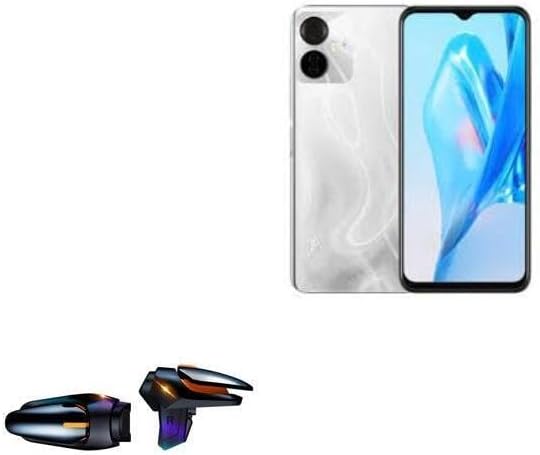 BoxWave Gaming Gear Compatible with itel S18 Pro - Touchscreen QuickTrigger Auto, Trigger Buttons Autofire Gaming Mobile FPS - Jet Black