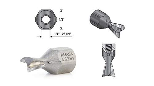 Amana Tool - 56282 Carbide Tipped 10° Dovetail Screw Cutter 7/16 Dia x 3/8 x 1/4-2