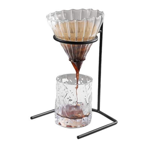 Kaffeeguss über Ständer - Metall Brewer Hold mit Griff, Handtropfenhalterung für Filterkegel, kompakte Kaffeestation Accessoire, reichhaltige Geschmacksextraktion | Ideal...
