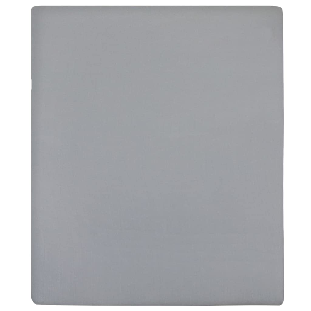 Spannbettlaken 180x200 cm Jersey Baumwolle - 2er Set Grau - Weiches Bettlaken für Matratzen - Atmungsaktiv und Elastisch