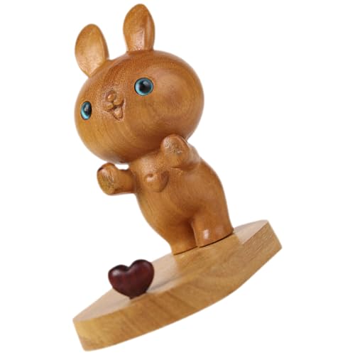 NOLITOY Support de Téléphone Portable Lapin en Bois Mignon pour Bureau Support de Téléphone Mobile pour Lit et Voiture Accessoire Décoratif Animal de Cœur pour Smartphone