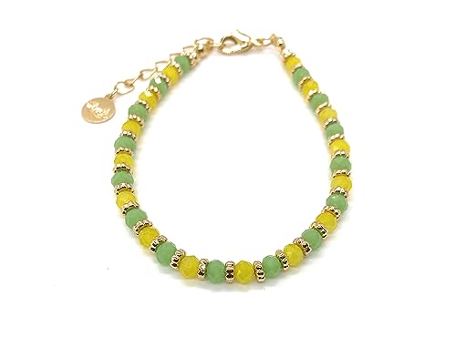 Green and Yellow Beaded Ide Babalawo Orula Bracelet for Adults Amulet Protection de Santeria Eleggua Ifa Oshun Religion Yoruba4