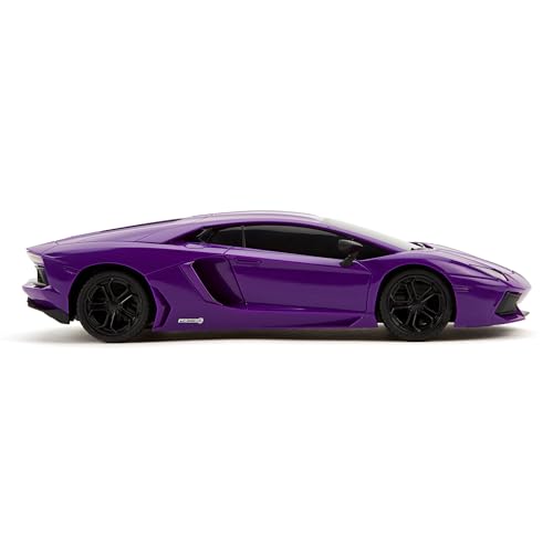 CMJ RC Cars: Lamborghini LP700-4 - Purple - 1:24 Scale, Remote Control Radio Vehicle, 2.4 Ghz, LED Headlights, Indoor-Outdoor Racing Toy, Licensed