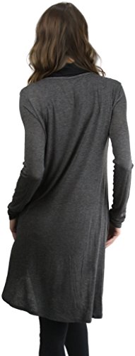 Image of ToBeInStyle Women's Long Sleeve Rib Banded Open Sweater Cardigan