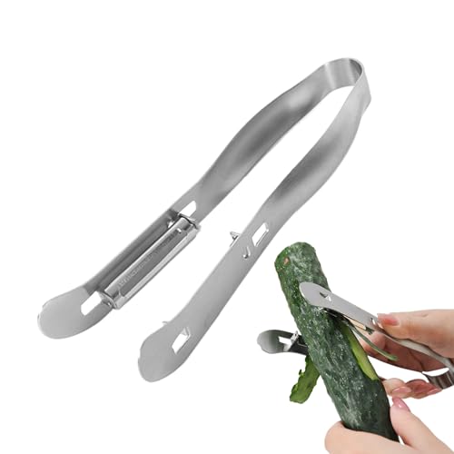 Mbiyhgta Pelador de Verduras,Pelar Verduras De Acero Inoxidable De Doble Cara Con Mango Ergonómico | Accesorio De Cocina Para Preparar Ensaladas, Jugos Y Uso En Restaurante