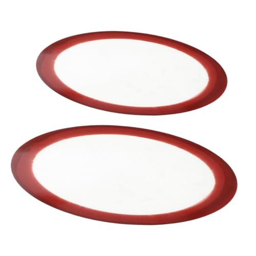 BUGUUYO 2pcs Non-Stick Silicone Baking Mats Round Heat Resistant Pizza Baking for Oven Reusable Liners Easy to Clean Convenient Kitchen Accessory