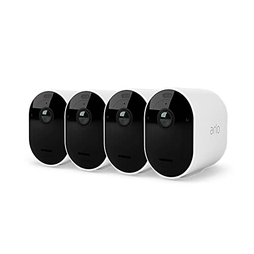 Arlo Pro 4 2K IP Überwachungskamera Aussen 4er Set | Qualitätsprodukt | Kabellos | Licht | Farb-Nachtsicht | Bewegungsmelder | Sirene | Kein Hub Benötigt | mit Arlo Secure Testzeitraum